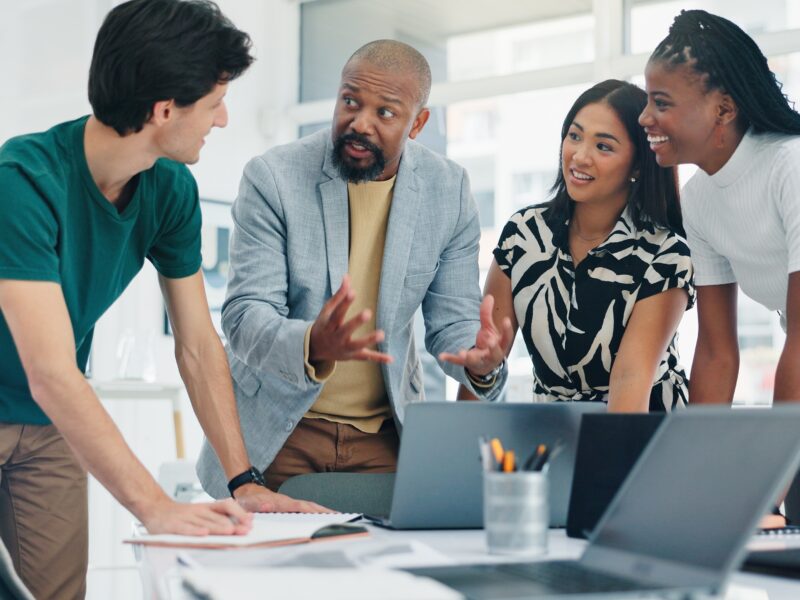People,,Meeting,And,Explain,With,Laptop,In,Office,For,Accounting,