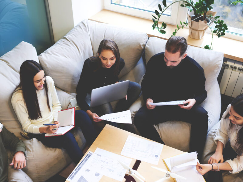 Male,And,Female,Financial,Experts,Checking,Accounting,Reports,Of,Corporation